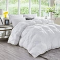 thumbnail image 1 of 1 Piece Luxury Pinch Pleated Comforter Premium Super Soft 800 Thread Count 100% Egyptian Cotton 400 GSM All Season Pintuck Comforter- Full/Queen Size (90" x 90) Inch, White Solid, 1 of 5