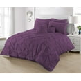 thumbnail image 1 of 1 Piece Luxury Pinch Pleated Comforter Premium Super Soft 800 Thread Count 100% Egyptian Cotton 400 GSM All Season Pintuck Comforter- King/Cal-King Size (94" x 104) Inch, Plum Solid, 1 of 4