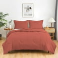 thumbnail image 1 of 1 Piece Luxury Thicker Pattern Comforter, 800 TC, 100% Egyptian Cotton, Oversized Super King Size Brick Red Solid Color, 1 of 6
