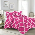 thumbnail image 1 of 1 Piece Luxury Two Tone Diamond Ruffle Pattern Comforter Super Soft, All Season 800 Thread Count, 100% Egyptian Cotton, Super King Size Hot Pink-Light Pink Color, 1 of 4
