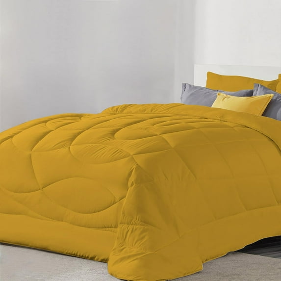 1 Piece Luxury U Shape Pattern Comforter By D.N.G. BEDDINGS Premium Super Soft, 1000 Thread Count 100% Egyptian Cotton Super King Size Gold Color