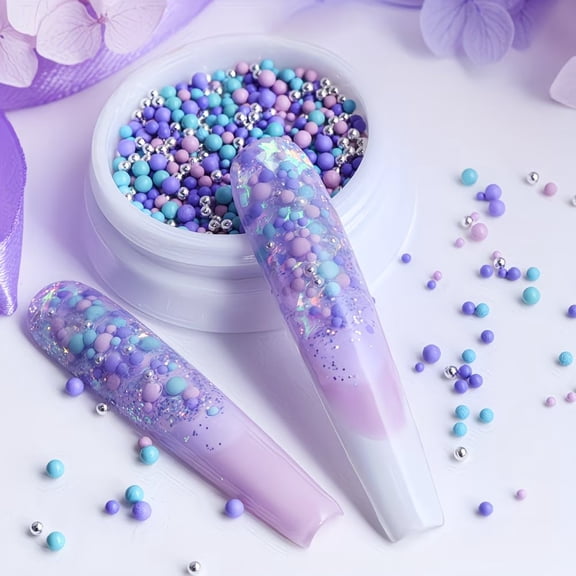 1 Piece, Macaron Color Steel Beads, Nail Art Jewelry Style, Nail Art Accessories, Spring and Summer Bubble Nail Art Decoration, Romantic Design