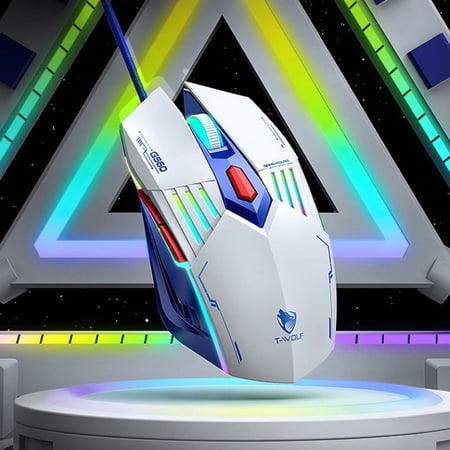 1 Piece, Mecha Gaming Mouse, Light -emitting Wired USB Mouse, E -sports Mechanical Static Mouse, Computer Accessories