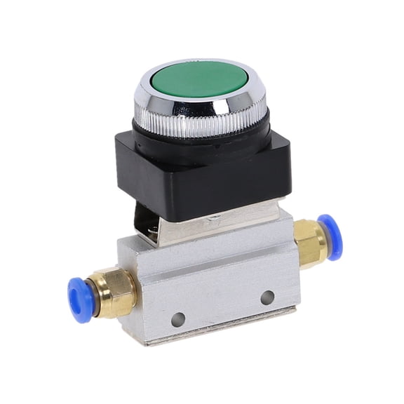 1 Piece Mechanical Valve 1/8" Thread 2 Position 3 Way Green Flat Push Button Momentary Pneumatic Valve MOV-321PP