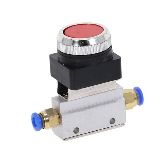 1 Piece Mechanical valve 1/8" Thread 2 Position 3 Way Red Flat Push Button Momentary Pneumatic Valve MOV-321PP