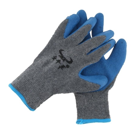 1 Piece Men Textured Rubber Palm Work Garden Wrist Cotton Polyester Blue