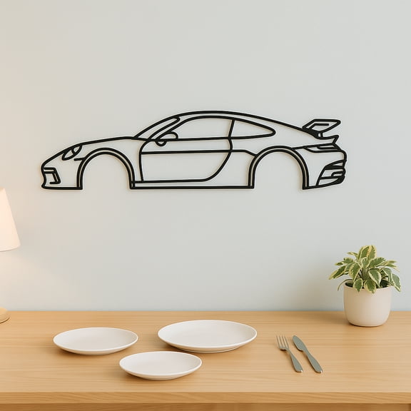 1 Piece Metal Car Racing Silhouette Wall Art - Modern Home Decor for Living Room Bedroom Patio & Garage - Unique Gift for Car Lovers Man Cavefor Indoor & Outdoor for Halloween Christmas Gifts