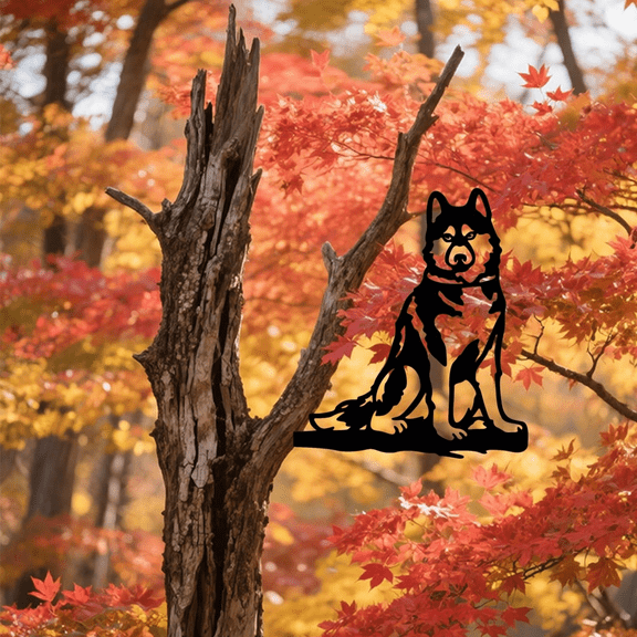 1 Piece Metal Yard Art Animal Silhouette Garden Decor - Rustic Dog & Cat Outdoor Ornaments Weather-Resistant Lawn Art Sign for Garden Patio Backyard Outdoor Decor Gardening Supplies Garden Stuff