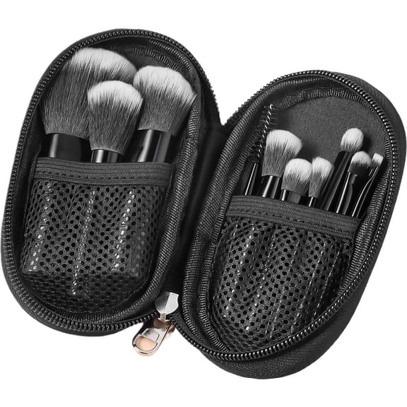 1-Piece Mini Makeup Brush Set with Synthetic Fiber Bristles for Foundation, Eye, and Lip Makeup, Portable and Ideal for Travel or Daily Touch-Ups