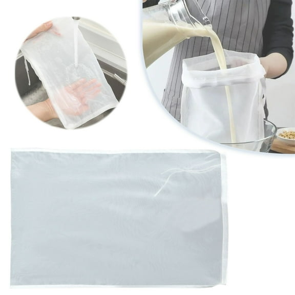 1-Piece Multipurpose Food-Grade Mesh Straining Bag for Vegetables, Tofu, Juice, and Smoothies, Fine Filter Cloth for Pulp Separation and Nut Milk, Ideal for Cold Brew and Broth Straining, By Harlik