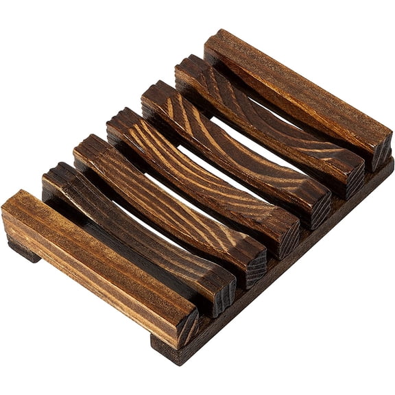 1 Piece Natural Wooden Soap Dish Saver Holder Tray Bathroom Biodegradable Plastic Free Charcoal