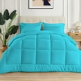 thumbnail image 1 of 1 Piece New Fluffy Pattern Comforter, 800 TC, 100% Egyptian Cotton, Super King Size Turquoise Blue Solid, 1 of 6