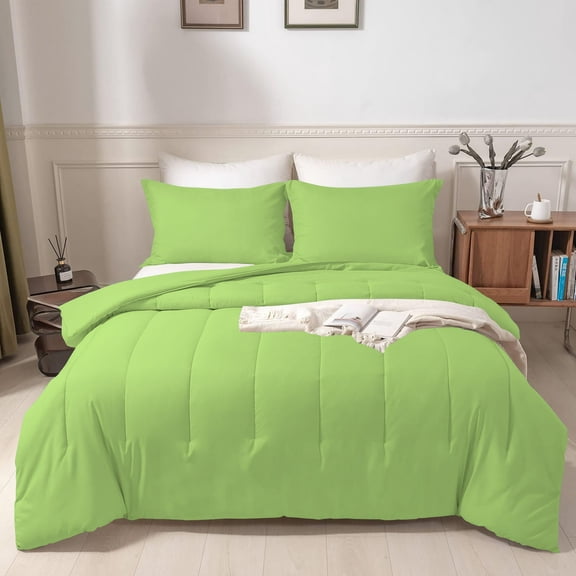 1 Piece New Straight Line Pattern Comforter, 800 TC, 100% Egyptian Cotton, Twin/Twin XL Size Sage Solid