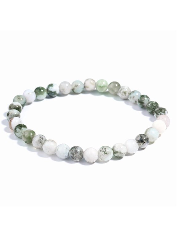 1 Piece Of Depression Healing Crystal Stone Bracelet. Dendritic Agate. Relieves Stress, Enhances Confidence And Eliminates Worry