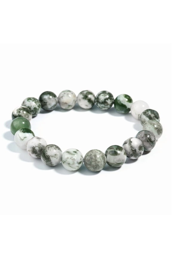 1 Piece Of Depression Healing Crystal Stone Bracelet. Dendritic Agate. Relieves Stress, Enhances Confidence And Eliminates Worry