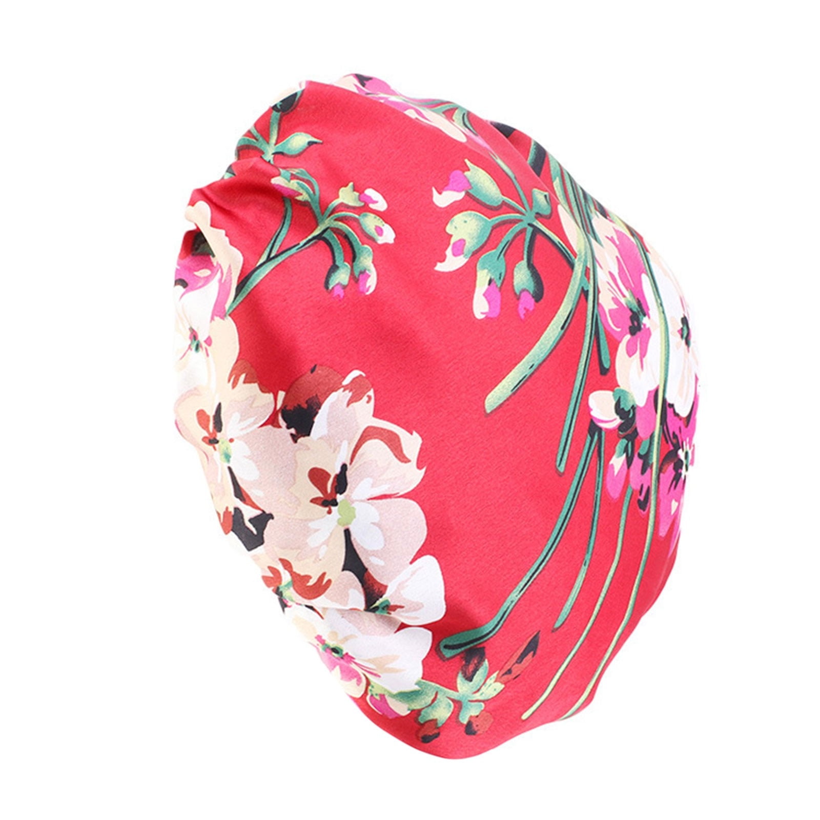 1 Piece Of Imitation Silk Elastic Wide Brimmed Round Caps Nightcaps