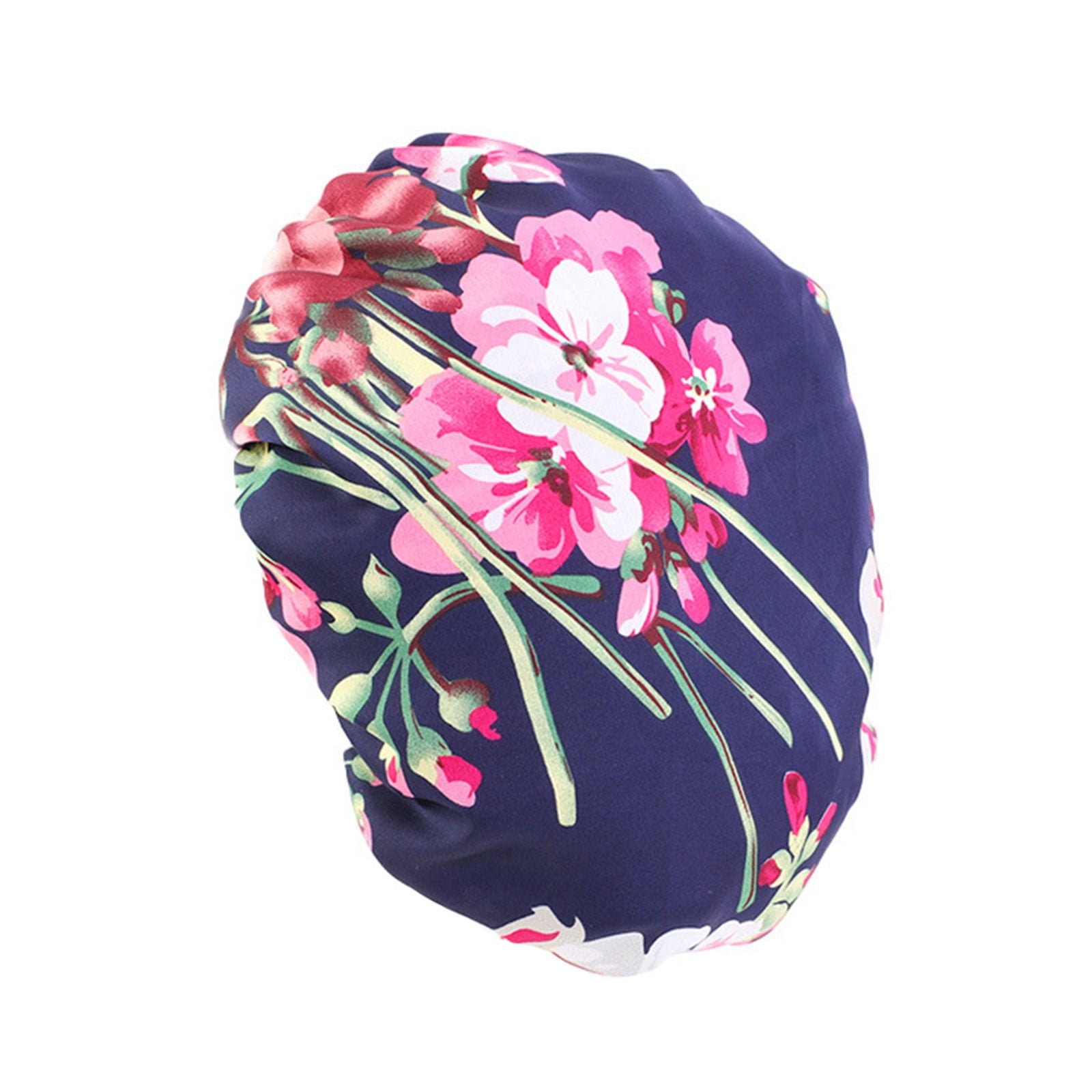 1 Piece Of Imitation Silk Elastic Wide Brimmed Round Caps Nightcaps