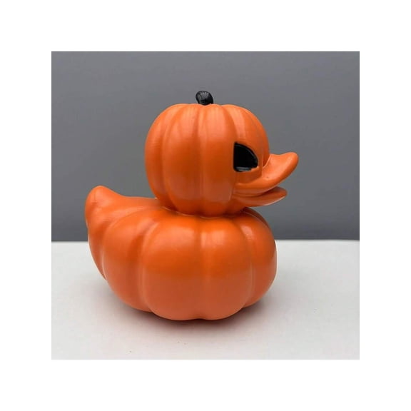1 Piece Of Orange Pumpkin Shaped Halloween Duck, Halloween Atmosphere Decoration, Home Bedroom Desktop Resin Ornament Gift