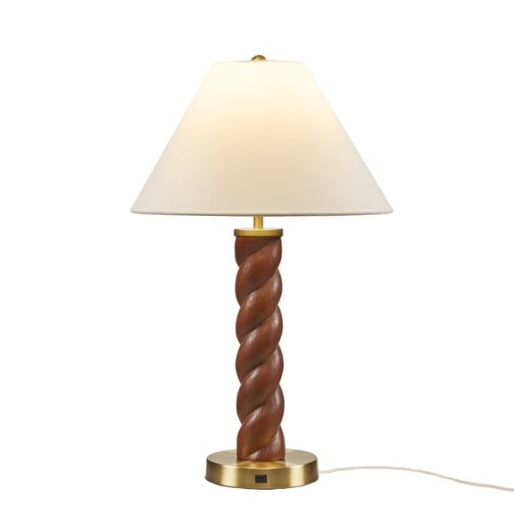 1- Piece One Size Textured Ceramic Table Lamp with Fluted Fabric Shade On-Site