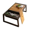 thumbnail image 1 of 1 Piece Outdoor Garden Black Iron Coffee Table with the Drink Cooler, 1 of 1