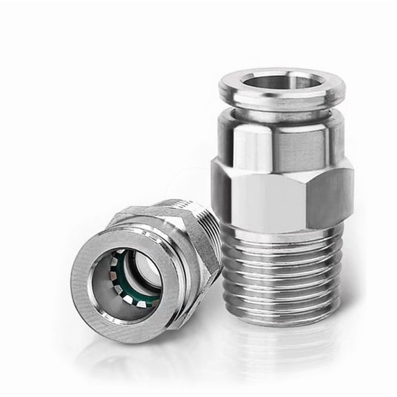 1 Piece PC 304 Stainless Steel External Male Thread Pneumatic Quick Coupling 1/8" 1/4" 3/8" 1/2" BSP Trachea Hose Pipe Connector