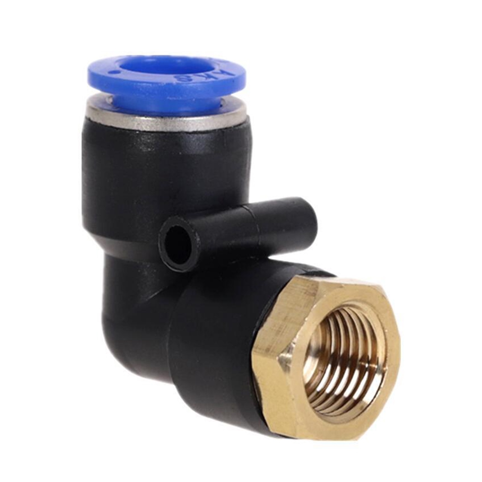Raccordo Rapido PLF Per Tubo Flessibile OD 4-12mm – Filettatura Femmina M5, 1/8, 1/4, 3/8, 1/2 – Gomito Pneumatico A Innesto Rapido