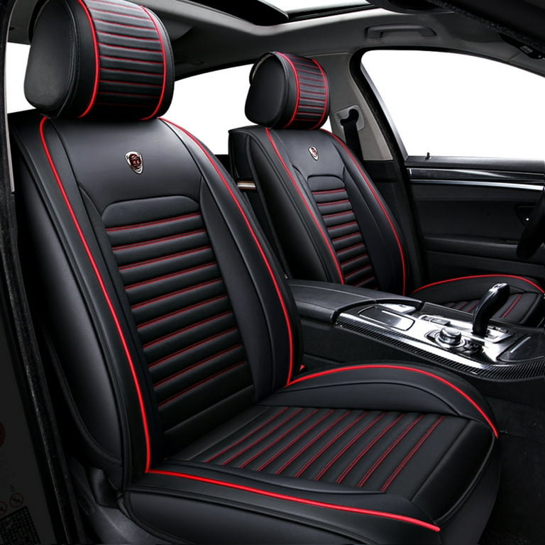 1 Piece PU Leather Car Seat Cover for Front Seats, Auto Seat Protector,  Black Padded Front Seat Cushion for Auto Truck Van & SUV, Car Interior Cover  