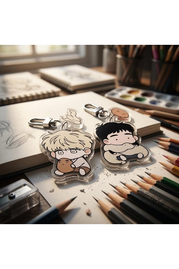 1 Piece Pair Sacred Snake Seduction Taesun Keychain BL Anime Acrylic Charm, Cosplay Keyring Backpack Pendant Gift for Fans