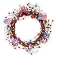 thumbnail image 1 of 1-Piece Patriotic Red Wooden Star Wreath Flag Wreath 40x40cm Independence Day Front Door Wall Decoration, 1 of 8
