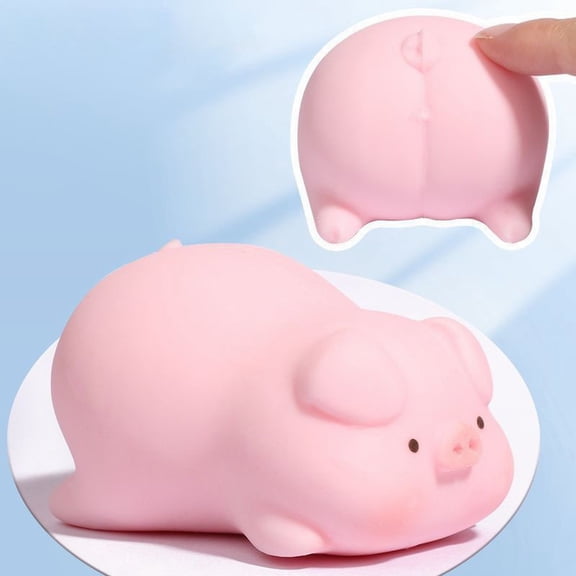 1 Piece Piggy Squishy Stress Toy, Slow Rise PU Pig Squeeze Fidget for Kids & Adults, Anti-Stress Hand Toy, White Elephant Gifts