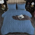 thumbnail image 1 of 1 Piece Pinch Pleated Duvet Cover 100% Cotton 1000 TC with Zipper Closure & Corner Ties Pintuck Bedding Duvet Cover - Super King Plus Size (120" x 120") Inch, Medium Blue Solid, 1 of 7
