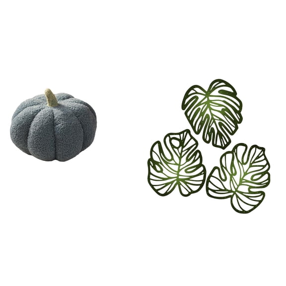 1 Piece Pumpkin Pillow Palm Leaves Wall Art Sofa Cushion Soft Plush Material for Bedroom Living Room Decor