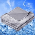 thumbnail image 1 of 1 Piece Queen Size 90x90 Inch Cooling Blanket Thin Lightweight Breathable Summer Heat Sleepers, 1 of 8