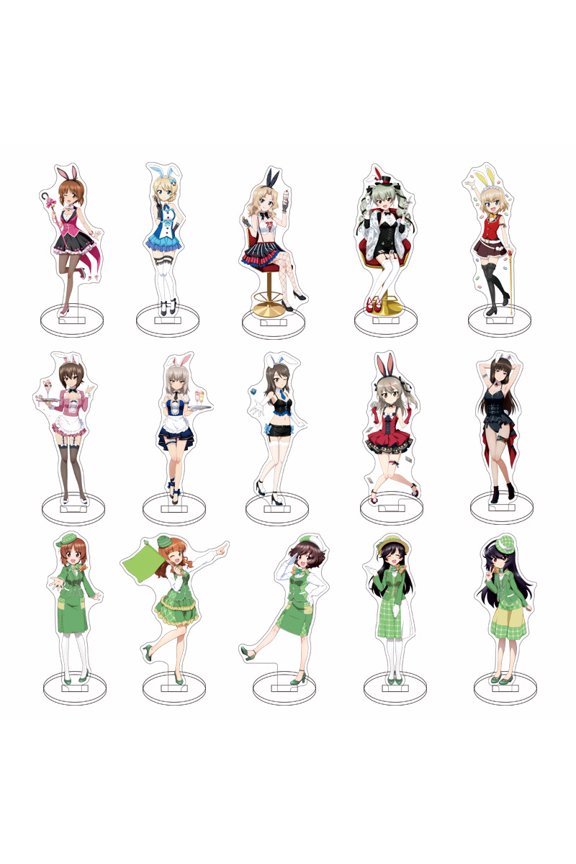 1 Piece RANDOM Tank Anime Nishizumi Miho Isuzu Hana Acrylic Stand Model Plate Keychain Desk Decoration Friends Gift Figure Display