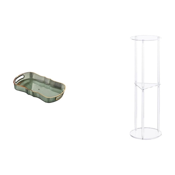 1 Piece Rectangle Serving Tray Clear Acrylic Side Table Storage Tray Space Saving for Bedroom Living Room Office