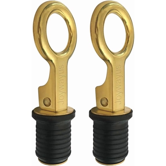 1 Piece Rubber Drain Plug Snap Handle Brass Watertight Seal Boat Transom