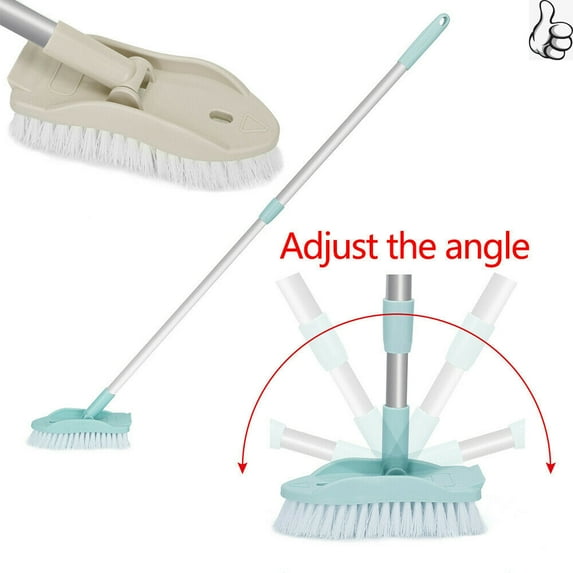 1 Piece Scalable Rotatable Long Extendable Handle Removable Tub/Bathroom/Tile/Scrub Brush Scrubber Telescopic Lightweight Alloy Handle Detachable
