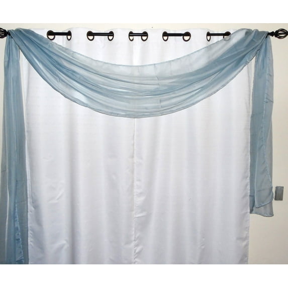 1 Piece Sheer Voile Home Decor Fully Hemmed Scarf Valance Swag Topper 35" X 216"