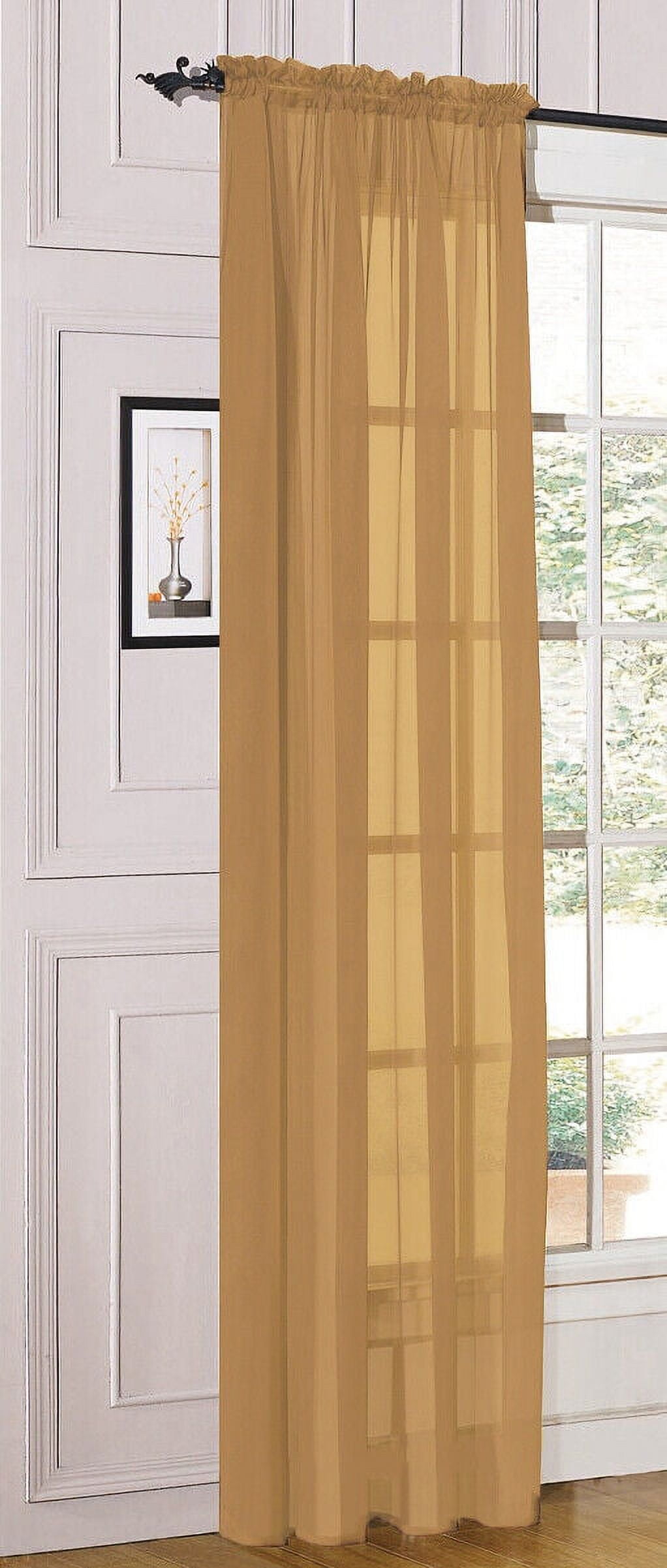 1 Piece Sheer Voile Rod Pocket Window Panel Curtain Drapes Many Sizes ...
