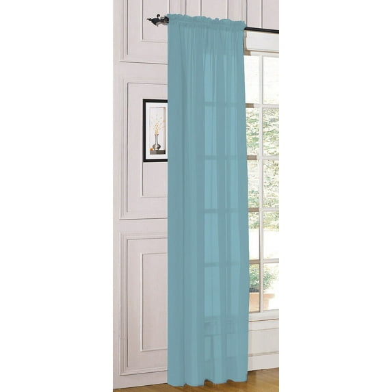 1 Piece Sheer Voile Rod Pocket Window Panel Curtain Drapes Many Sizes & Colors