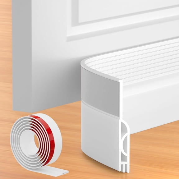 1 Piece Silicone Door Draft Stopper White 39 Inch Adjustable Under Door Sweep Weather Stripping Gap Filler