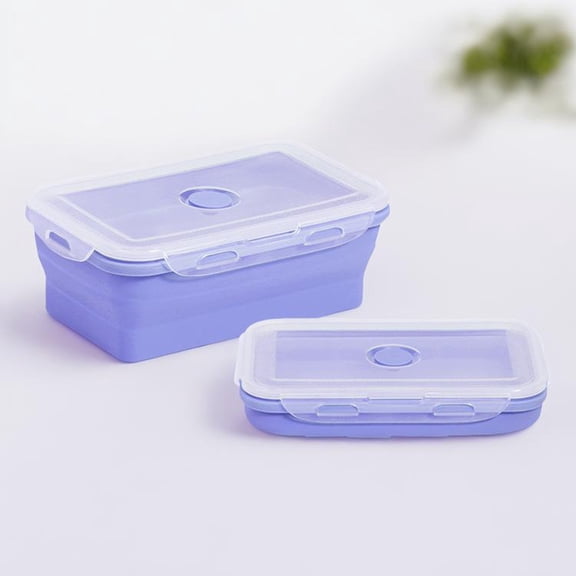 1 Piece Silicone Food Storage Containers Collapsible Silicone Bowl with Airtight Silicone Lids, Collapsible Lunch Box - Microwave, & Freezer Safe, 350ML