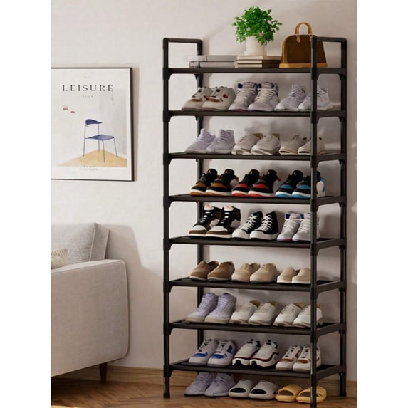 1 Piece Simple Black Metal Shoe Rack, Approximately 23 Inches Wide ...