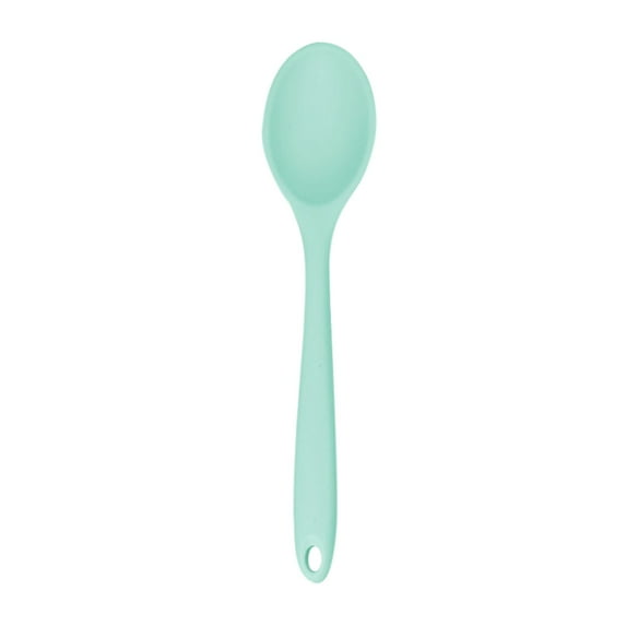 1 Piece Small Multicolored Silicone Spoons Silicone Serving Stirring Spoon for Kitchen Nonstick Cooking Baking Stirring Mixing Tools, High Heat Resistant, Cooking Baking Spoons(Mint Green,8.1x1.8")