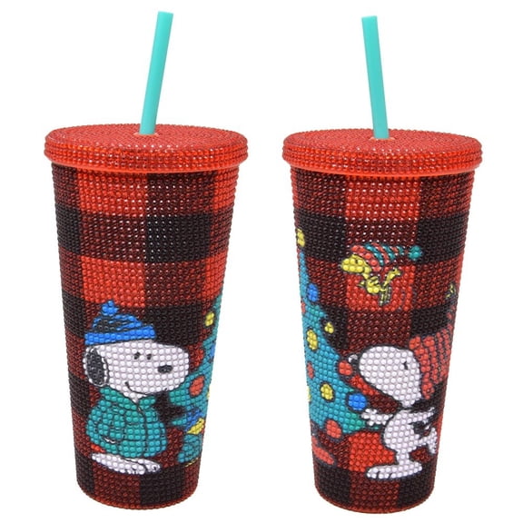 1 Piece Snoopy 20 oz Rhinestone Cup with Straw