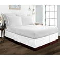 thumbnail image 1 of 1 Piece Split Corner Two Tone Tailored Bed Skirt By D.N.G. BEDDINGS, California King Size 18 Inch Deep Pocket, 800 TC, 100% Egyptian Cotton, Solid White/Wine Color., 1 of 3