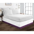 thumbnail image 1 of 1 Piece Split Corner Two Tone Tailored Bed Skirt By D.N.G. BEDDINGS, King Size 8 Inch Deep Pocket, 800 TC, 100% Egyptian Cotton, Solid White/Plum Color., 1 of 3