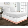 thumbnail image 1 of 1 Piece Split Corner Two Tone Tailored Bed Skirt By D.N.G. BEDDINGS, Olympic Queen Size 15 Inch Deep Pocket, 800 TC, 100% Egyptian Cotton, Solid White/Peach Color., 1 of 3
