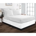 1 Piece Split Corner Two Tone Tailored Bed Skirt By D.N.G. BEDDINGS, Full Size 18 Inch Deep Pocket, 800 TC, 100% Egyptian Cotton, Solid White/Black Color.