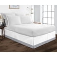 thumbnail image 1 of 1 Piece Split Corner Two Tone Tailored Bed Skirt By D.N.G. BEDDINGS, Full Size 18 Inch Deep Pocket, 800 TC, 100% Egyptian Cotton, Solid White/Silver Color., 1 of 3